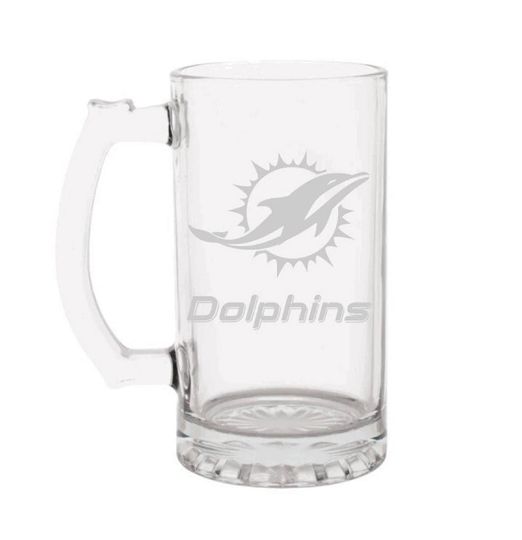 football Miami Dolphins Engraved Beer Mug, Dolphins gift, Beer Mug