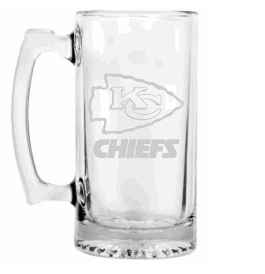 football Kansas City Chiefs Engraved Beer Mug, Chiefs gift, Beer Mug