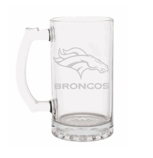 football Denver Broncos Engraved Beer Mug, Denver Broncos gift, Beer Mug