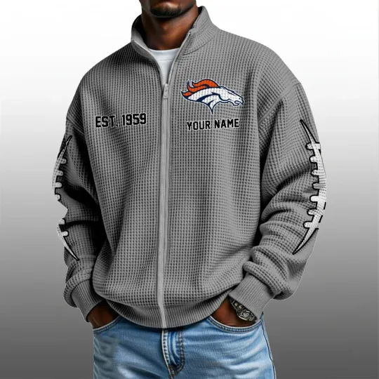 Broncos EST 1959 Quarter Zip Waffle Sweatshirt