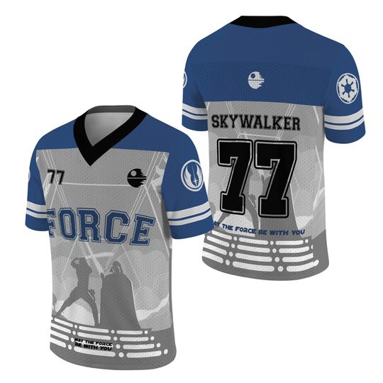 Force Skywalker Geek Mesh Jersey, May The Force Be With You Mesh Jersey, Custom Number Force Skywalker Starwars Movie Jersey