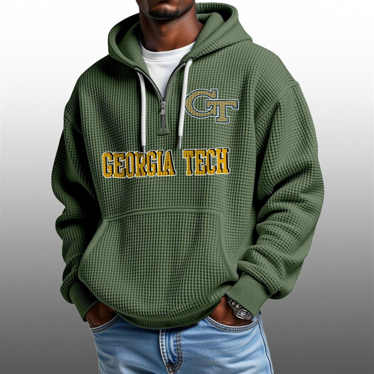 Discover 2026 Georgia Tech Waffle Zip Hoodie