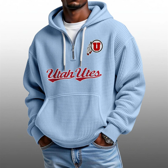 Discover 2026 Utah Utes Waffle Zip Hoodie