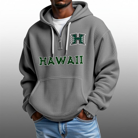 2026 Hawaii Rainbow Waffle Zip Hoodie