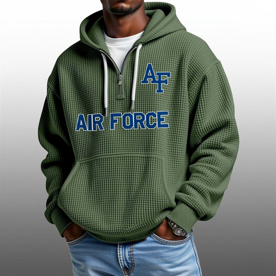 Discover 2026 Air Force Waffle Zip Hoodie