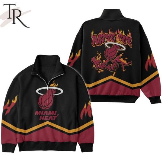 Miami Heat White Hot Heat Half Zip Sweatshirt