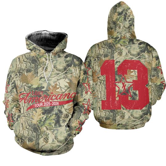 MGK LOST AMERICANA TOUR 25-26 MERCH, REPRINT 3D CAMO HOODIE, AOP