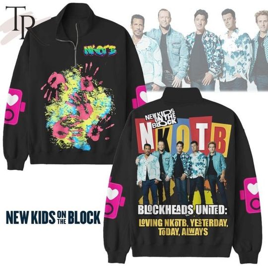 NK on The Block Blockheads United Loving NKOT Block, Yesterday, Today, Always Half Zip Sweatshirt