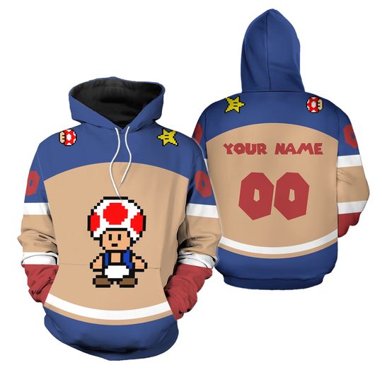 Toad Cosplay Hoodie Jogger, Gamer Costume Hoodie, Mario Character Tracksuit, Halloween Mario Hoodie, Super Mario Hoodie