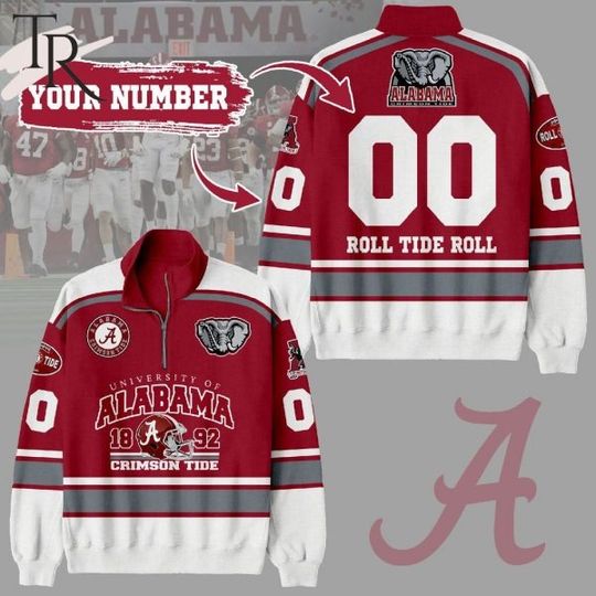 University Of Albm Crimson Tide 1892 Roll Tide Roll Half Zip Sweatshirt