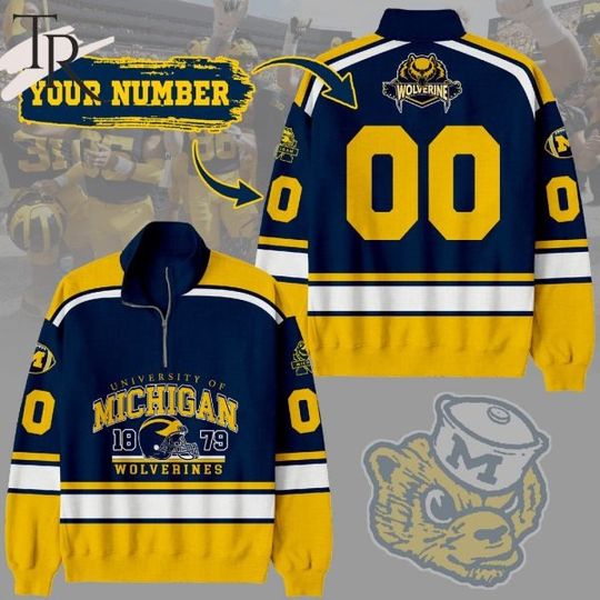 University Of Michigan Wolverines 1879 Custom Half Zip Sweatshirt