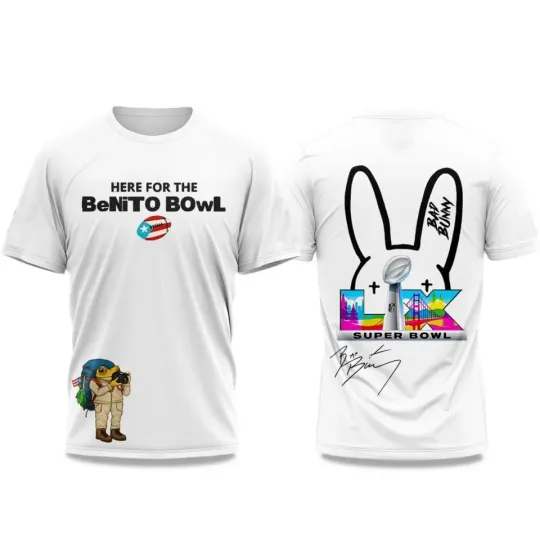 Bad Bunny Here For The Benito Bowl Puerto Rico Tour Dates 2025 T-Shirt
