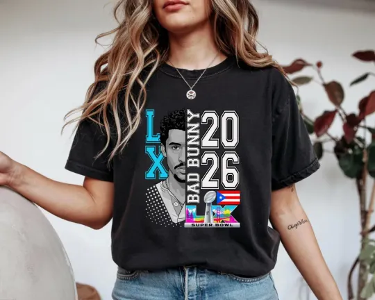 Discover Bad Bunny Super Bowl 2026 Shirt, Puerto Rican Football Tee, Halftime Show Game Day Top, Benito Bowl Fan Gift