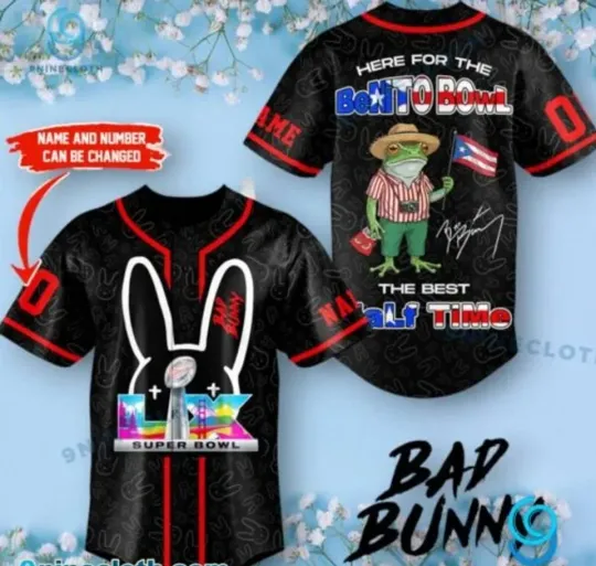 Personalized Bad Bunny Here For The Benito Bowl Baseball Jersey