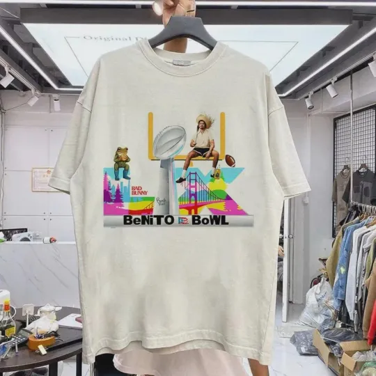 Discover Benito Bowl Shirt: Puerto Rico Football, Bad Bunny Super Bowl Shirt