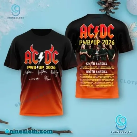 Discover AC DC Pwr Up 2026 Tour 3D All Over Print Shirt