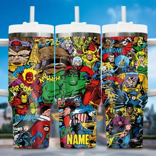 Discover Custom Superhero Movie Tumbler 40oz with Handle
