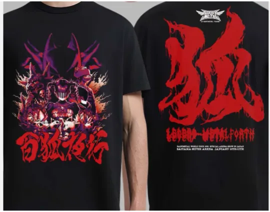 New Hot Babymetal Rock Tour 2026 short sleeve black color 2 side Shirt