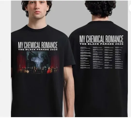 My Chemical Romance The Black Parade 2026 Tour Cities Dates Two Sided T-Shirt