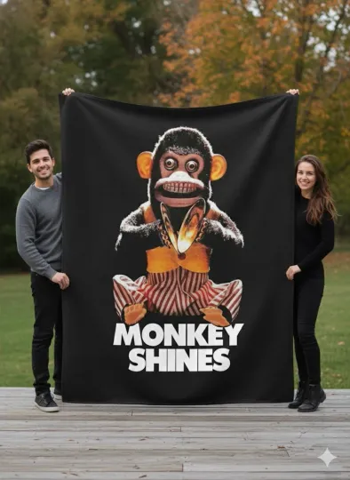 Discover Creepy Toy Monkey Horror Fleece Blanket