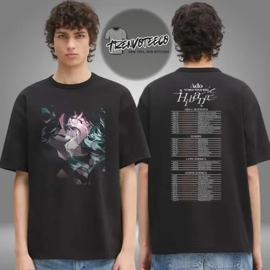 Discover Ado World Tour 2026 T-Shirt – Hibana Schedule Unisex Tee