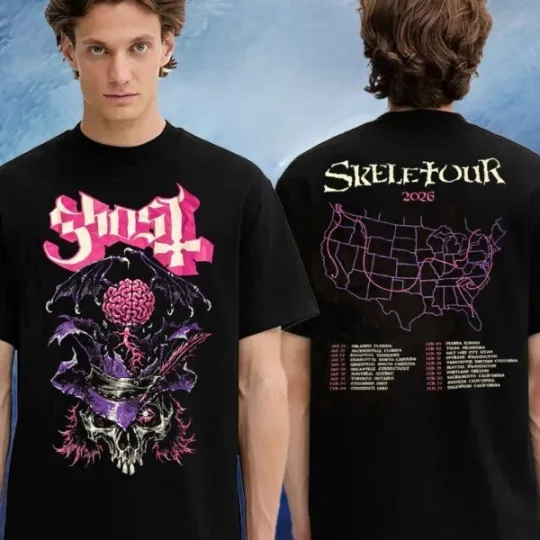 Ghost Band Merch Tee Skele Tour 2026 Schedule Two Sided Unisex T-Shirt