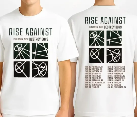 Rise Against Tour Dates Poster Spring 2026 T-Shirt