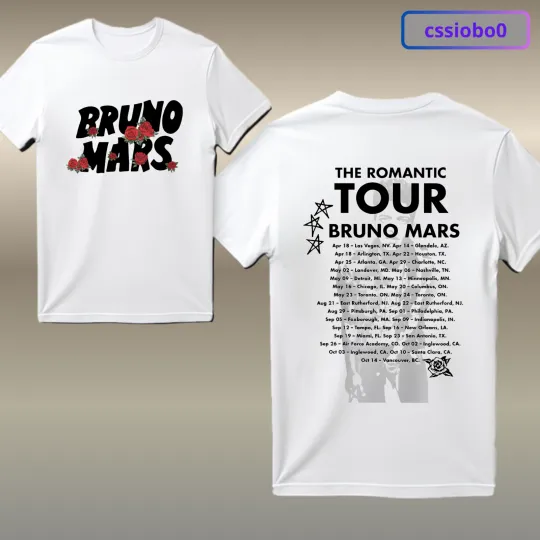 Discover The Romantic Concert 2026 World Tour Bruno Mars Fan Gifts T-Shirt