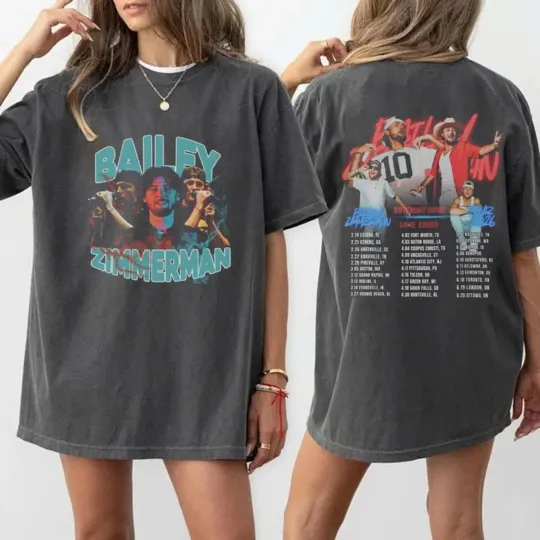 Discover Bailey Zimmerman Inspired Tour 2026 Shirt – Country Concert T-shirt