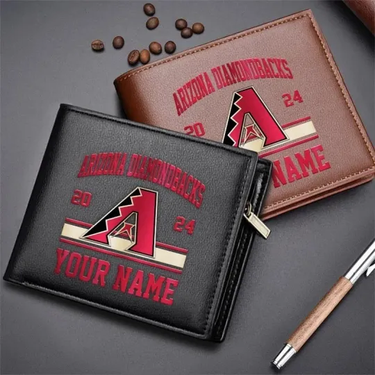 Discover Personalized Arizonna Baseball Diamondbackss Team Men Leather Wallet Gift For Him