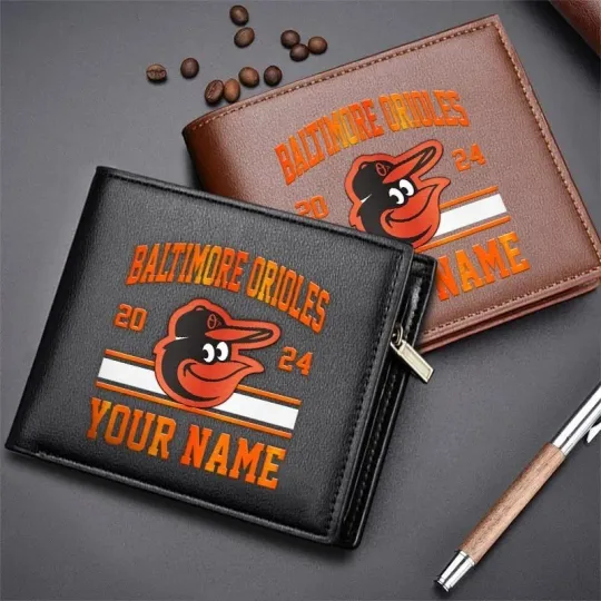Discover Personalized Baltimore Baseball Orioless Team Men's Leather Wallet Gift For Him