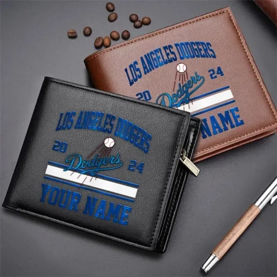 Discover Personalized Los Angeles Baseball Dodgerss Team Men Leather Wallet Gift For Him