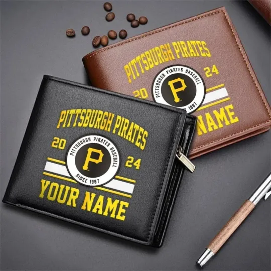 Discover Personalized Pittsburgh Baseball Piratess Team Men's Leather Wallet Gift For Him