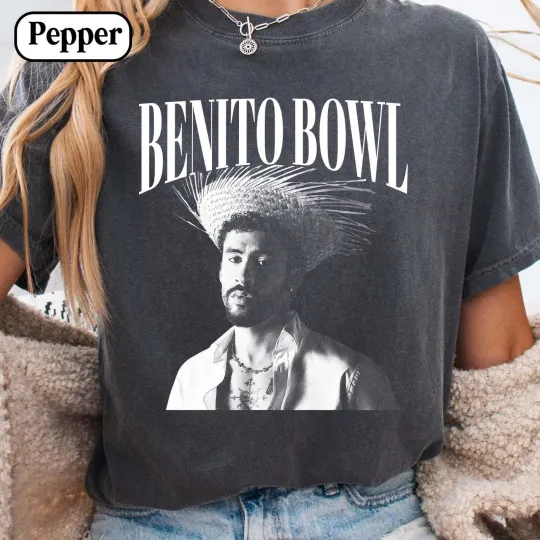 Discover Benito Bowl Shirt   Benito Bunny Football T-Shirt   Puerto Rico 2026 Halftime Show T-Shirt