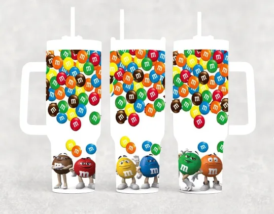 Discover 40oz Fun Candy  theme insulated tumbler sliding lid and straw