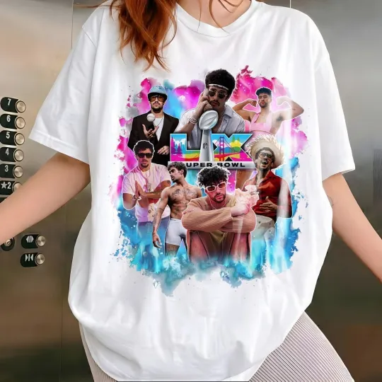 Discover Bad Bunny Super Bowl 2026 Benito Bowl Short Sleeve T-Shirt