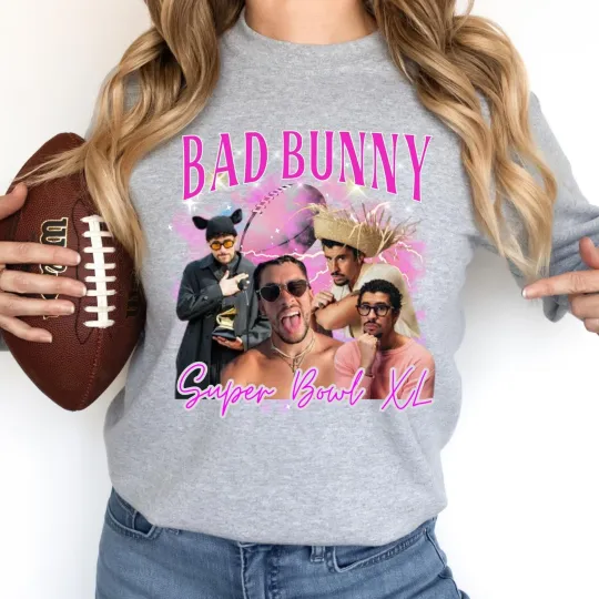 Discover Benito Bad Bunny Football Sweatshirt Super Bowl 2026 Halftime Show Tee