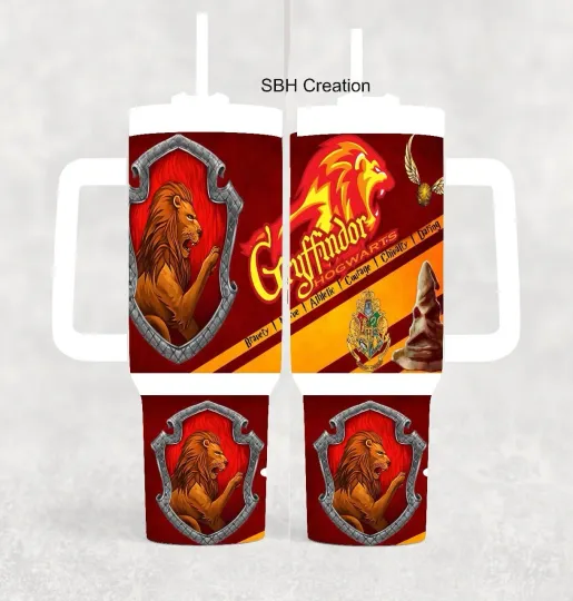 40oz Gryffindor Harry Potter Stanley Quencher style Tumbler