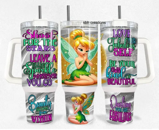 Discover 40oz Shoot for the stars love yourself Tinker bel Tumbler
