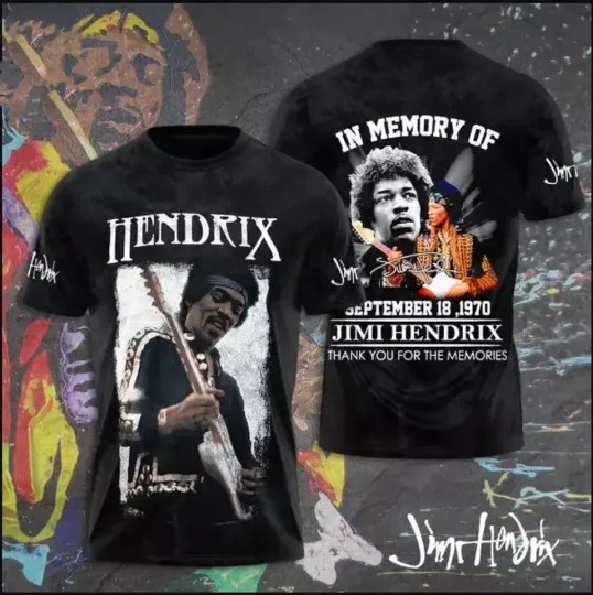 Jimi Hendrix In September 18, 1970 Thanks For Memories 3D T-shirt