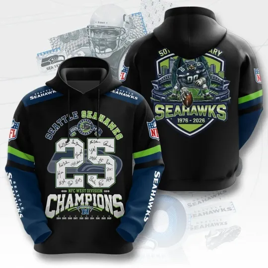 Discover Seattle Seahawk aniversary 50th 3D Apparel Hoodie