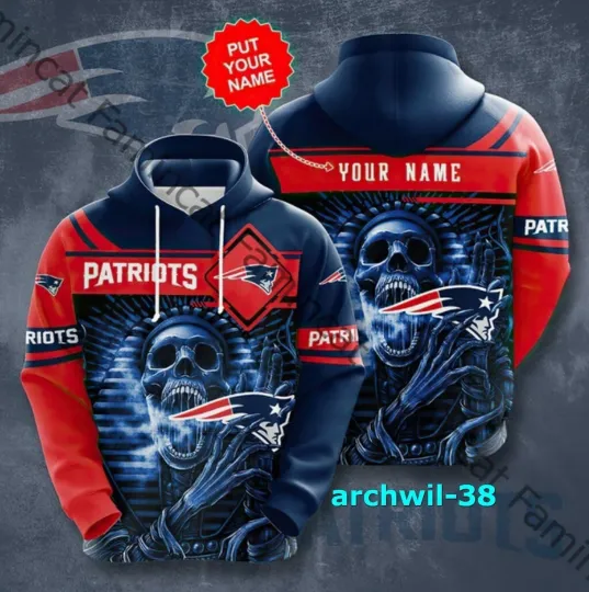 Discover New Custom Name England Football Team Patriotss Full All Over Printed 3D Hoodie