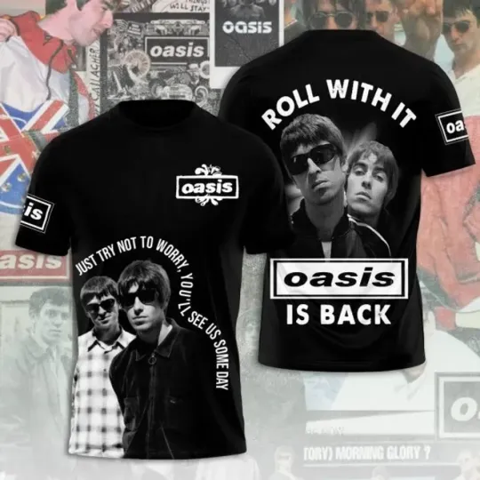 Discover Oa.si.s Rock Band 3D T-Shirt Roll With It O.As.Is Is Back
