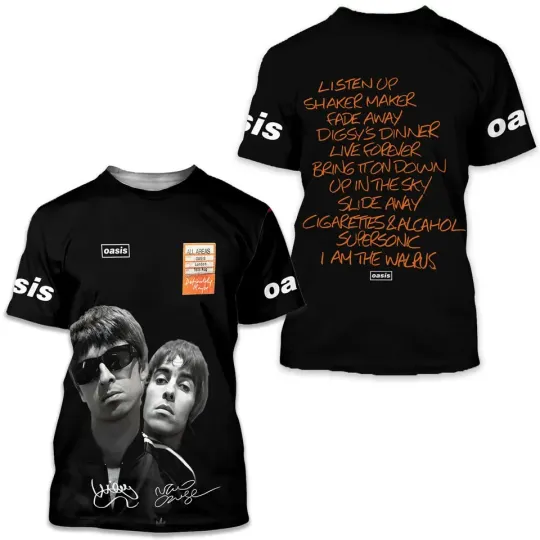 Discover Oa.si.s Rock Band 2025 Tour 3D T-Shirt For Fans