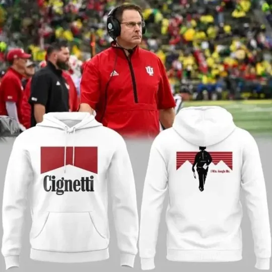 Discover Indiana Football Coach Curt Cignetti Double Sided Hoodie