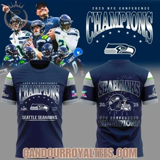 Discover Seattle Seahawk 2025 NFC Conference Champions 3D Shirt Unisex