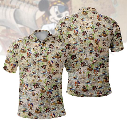 Discover Mickey Minnie And Friends Pirate Polo Shirt, Mickey Cruise Polo Shirt, Disney Pirate Polo, Disneyland, Disney World, Gift For Him Her