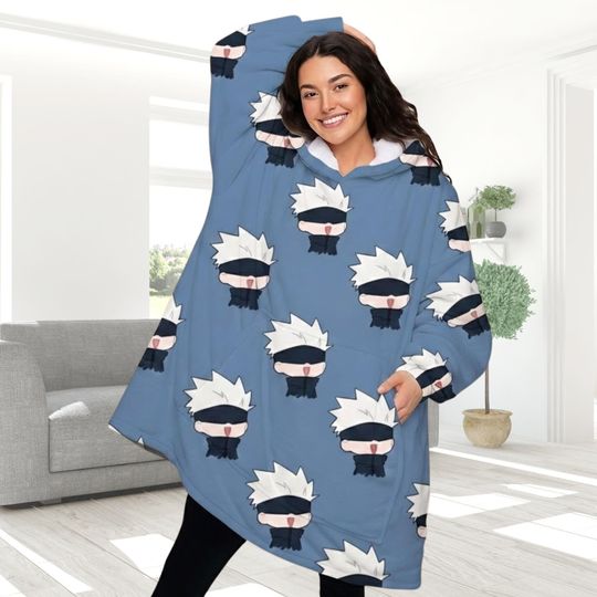 Discover Anime All-Over Print Blanket Hoodie for Adults