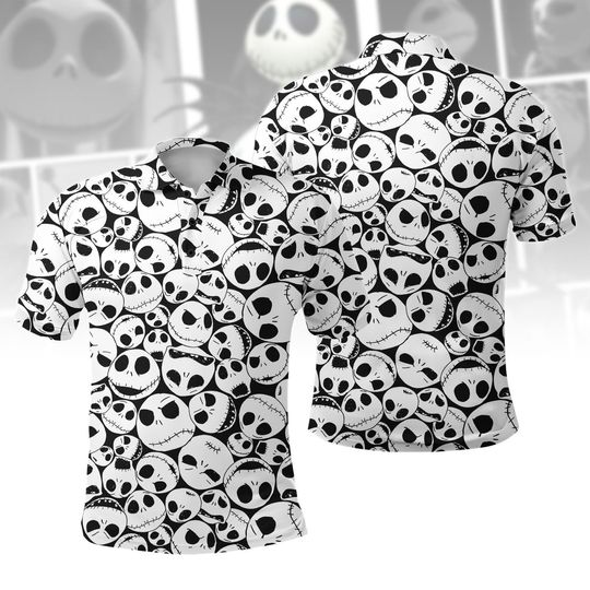 Discover Jack Skellington Polo Shirt, Nightmare Before Christmas Shirt, Disney Movie Mens Polo Shirt, Womens Polo Shirt, Polo Gifts For Him Her