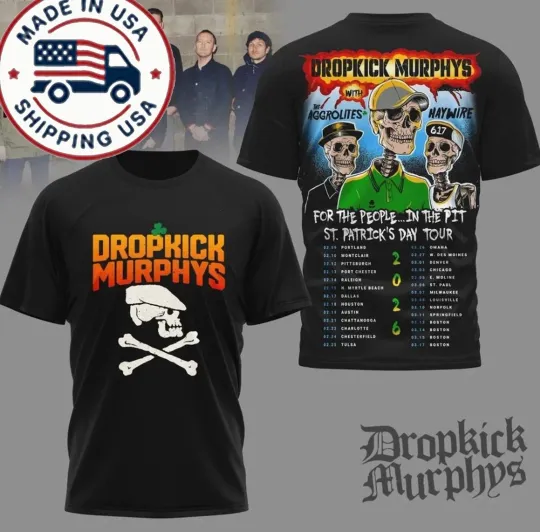 Discover Dropkick Murphys2026 Tour 3D T-Shirt Unisex